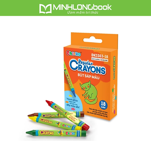 Bút Sáp Màu Chicko Regular Crayons - 18 Màu - DK3303-18