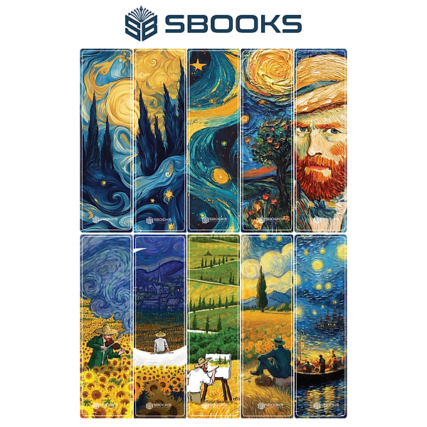 10 Cái Bookmark Kẹp Sách, Dấu Trang Hoạ Tiết Tranh Van Gosh - SBOOKS