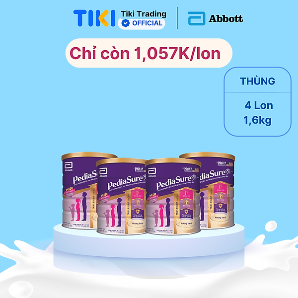 Combo 4 Sữa Bột Abbott Pediasure 1,6kg cho trẻ 1-10 tuổi