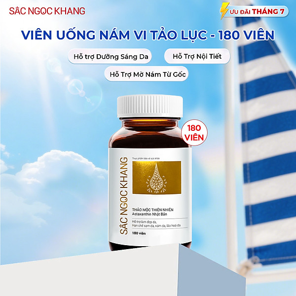 Viên uống đẹp da - chống lão hóa - nám sạm tàn nhan Sắc Ngọc Khang Vi Tảo Lục Hộp 180 Viên