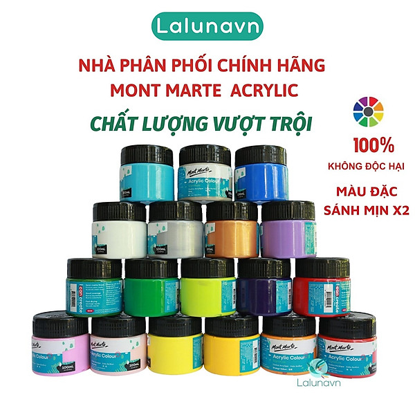 Màu acrylic 3D Mont Marte cao cấp dung tích 100ml ,vẽ giầy,tranh tường đa dạng màu - B26