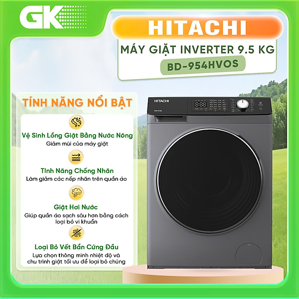 MÁY GIẶT CỬA TRƯỚC HITACHI BD-954HVOS - HÀNG CHÍNH HÃNG