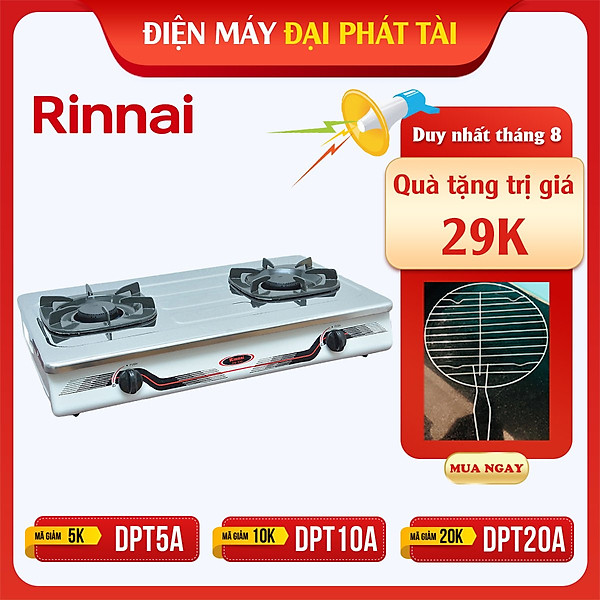 Bếp Gas Dương Rinnai RV-370(SM)N - Bạc Inox - Hàng Chính Hãng