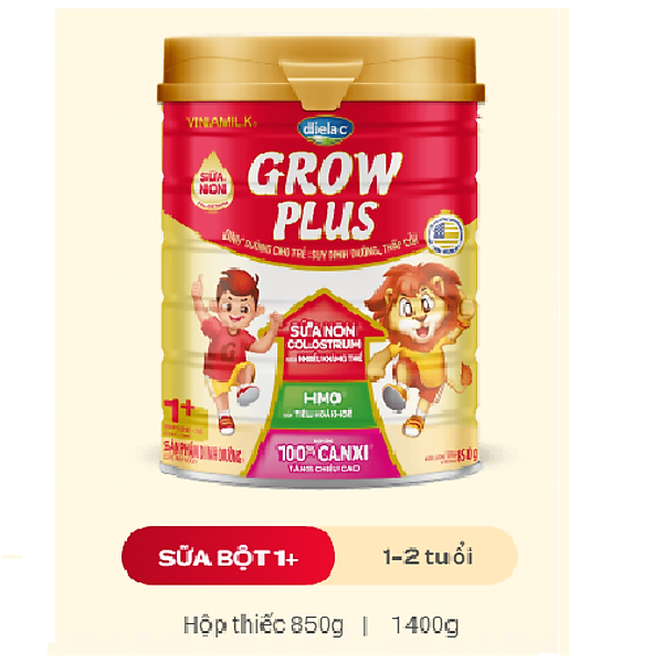 Hộp Sữa Bột Vinamilk Dielac Grow Plus 1+ 900G Cho Trẻ Từ 1 – 2 Tuổi