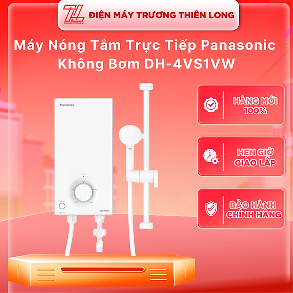 Máy nước nóng trực tiếp Panasonic 4500W (KHÔNG BƠM) DH-4VS1VW Mẫu mới - HÀNG CHÍNH HÃNG - CHỈ GIAO HCM