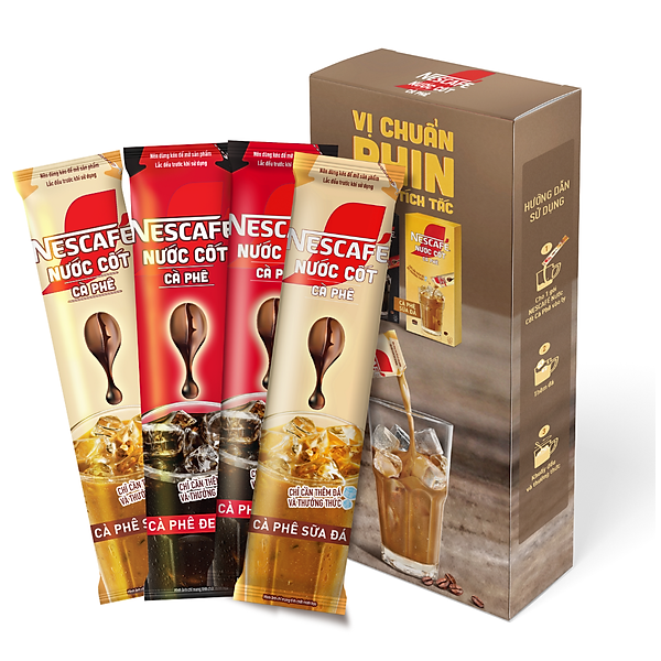 Hộp 4 que nước cốt (Sữa Đá + Đen Đá)