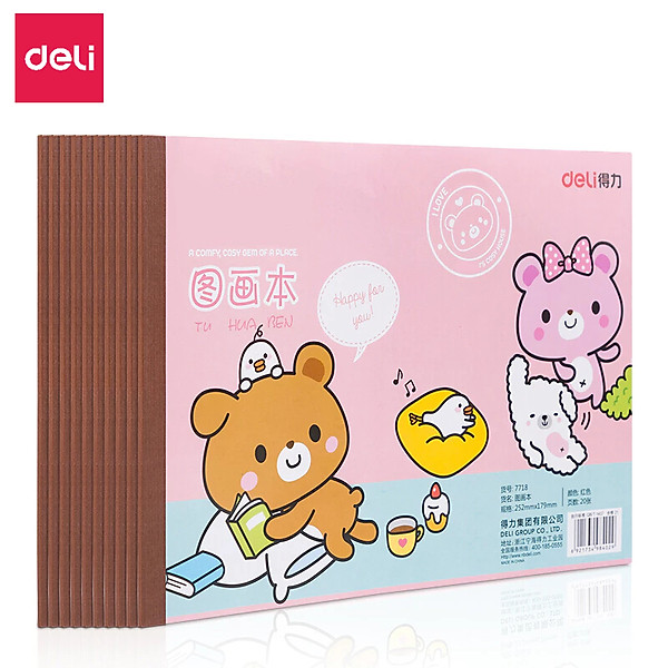 Vở Vẽ Học Sinh Tập Tô Màu Cho Bé, Hạn Chế Lem Màu Deli - Giấy Dày Mịn Tô Vẽ Trơn Tru - Sổ Vẽ Dễ Thương Tiện Dụng