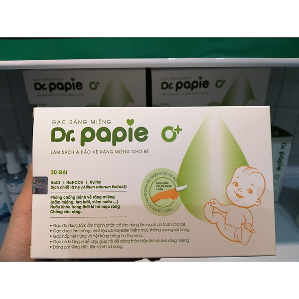 Gạc Rơ Lưỡi Dr Papie Vệ Sinh Răng Miệng Cho Bé , Gạc Răng Miệng Dr Papie Làm Sạch Răng Miệng Cho Bé Hộp 30 Miếng