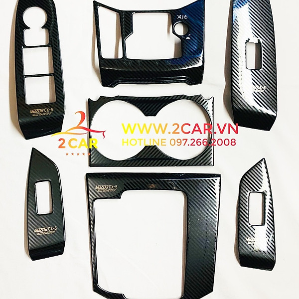 Ốp nội thất Carbon xe Mazda CX5/ Cx-5 2018 2019 2020 2021 2022 vân Cacbon kim loại cao cấp