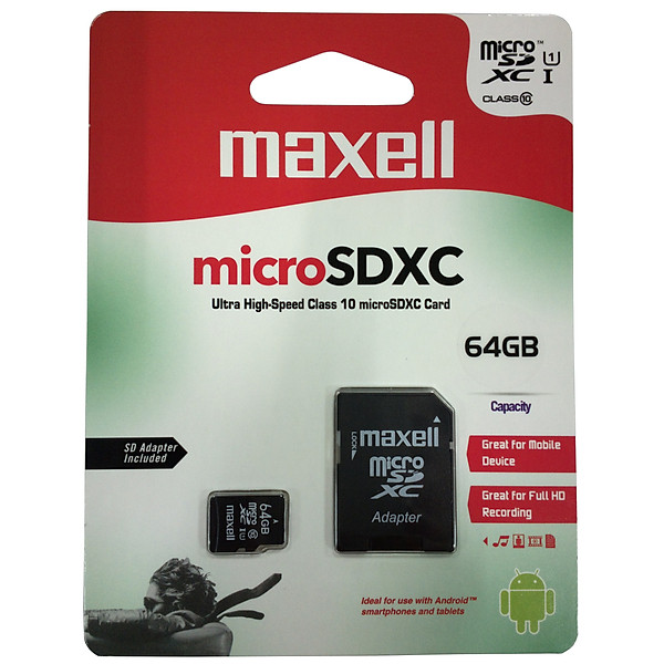Thẻ nhớ Micro SDHC 64G Class 10 (có tặng kèm ADAPTER) – chính hãng Maxell