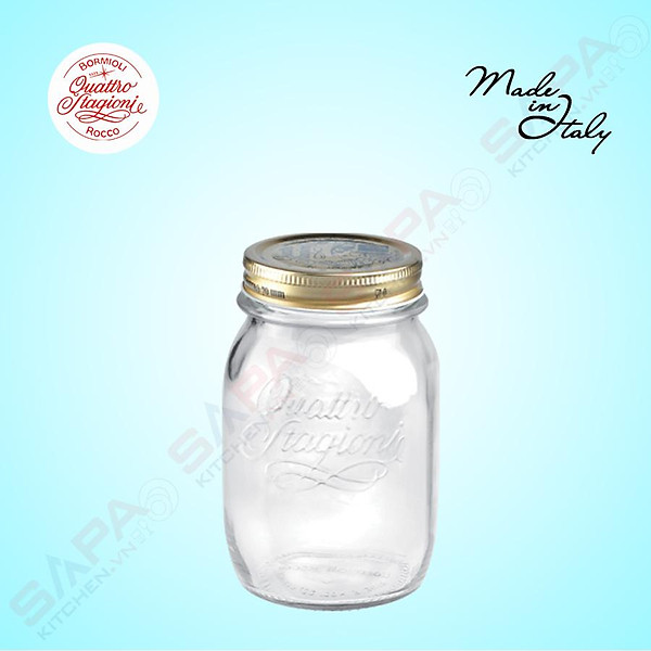 Hũ thủy tinh nắp vặn Quattro 500ml - Bormioli Rocco - Italy