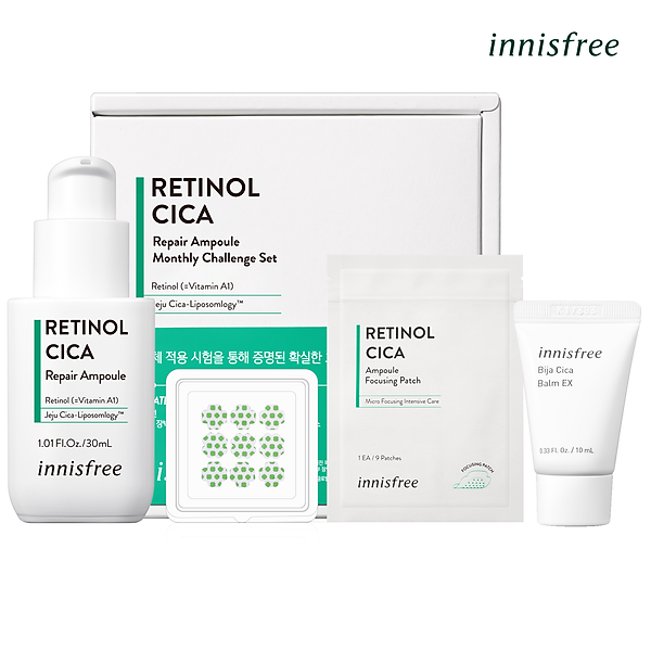 Bộ sản phẩm phục hồi da với Retinol innisfree Retinol Cica Clear Ampoule Set – 131173637x