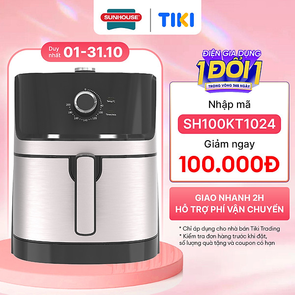 Nồi Chiên Không Dầu Sunhouse SHD4027 (6 Lít) - Hàng chính hãng