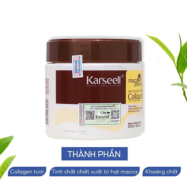 Kem ủ tóc Collagen KARSEELL dạng hũ 500ml, dầu hấp phục hồi siêu mượt chuẩn salon ngay tại nhà