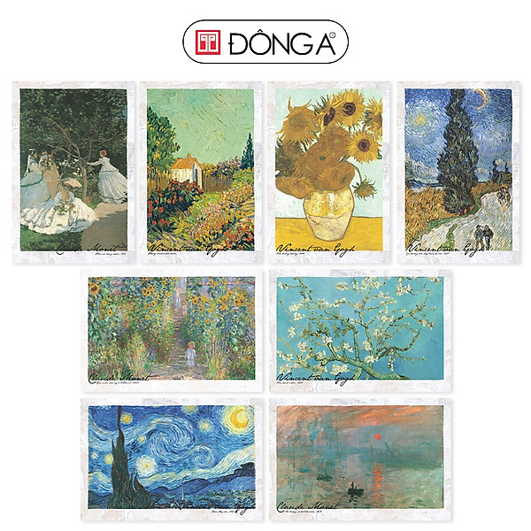 Combo 8 postcards Danh họa Van Gogh - Monet