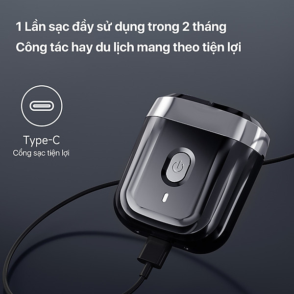 Máy cạo râu Enchen Mini 6, lưỡi dao kép tự mài siêu mỏng, chống nước IPX7 cạo khô và ước, pin trâu - Hàng chính hãng