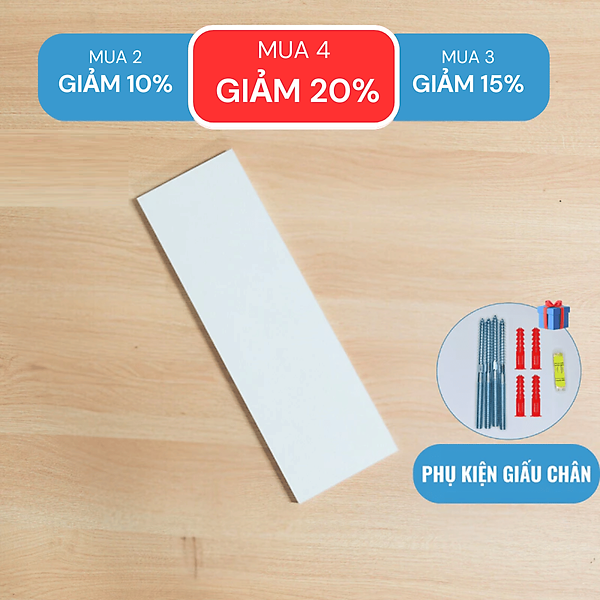 Kệ Ngang Treo Tường Trang Trí Dài 20 cm Đến 80 cm Kết Cấu Giấu Chân SIB Decor KT001