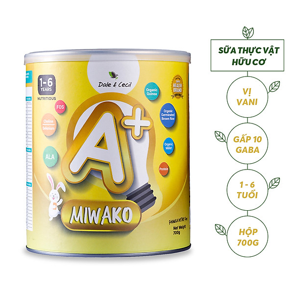 Sữa Công Thức Thực Vật Hữu Cơ Miwako A+ Hộp 700G Vị Vani