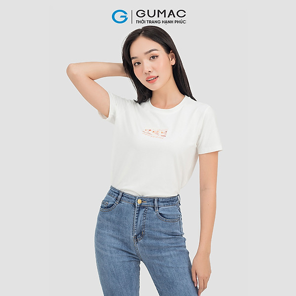 Áo thun nữ Gumac ATC07036 cổ tròn in hình trẻ trung