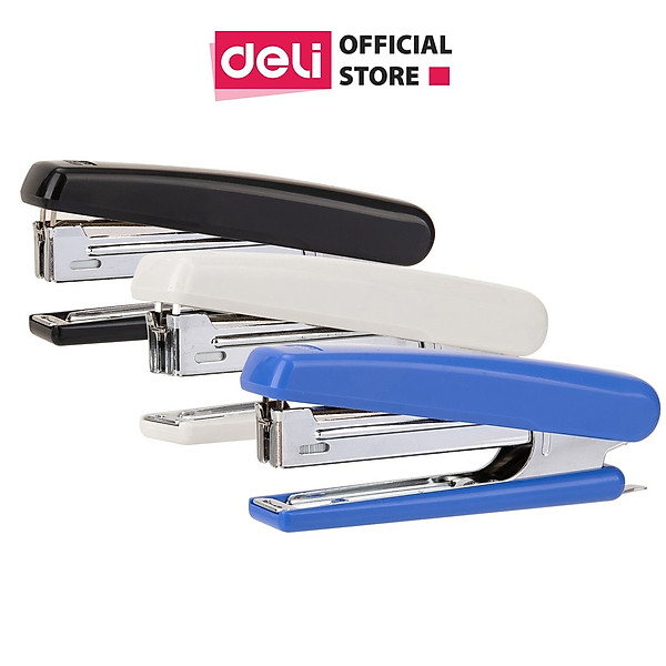Dập Ghim #10 Deli 15 Trang, Đen, Xanh, Xám - 1 Cái E0221