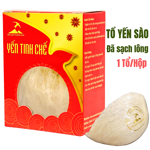 Tổ Yến Sào Tinh Chế (8g/Hộp) (Tổ Yến làm sạch/Tổ Yến Sạch chế biến từ Tổ Yến Thô /Tổ Yến còn lông) Yến Sào Trung Nam