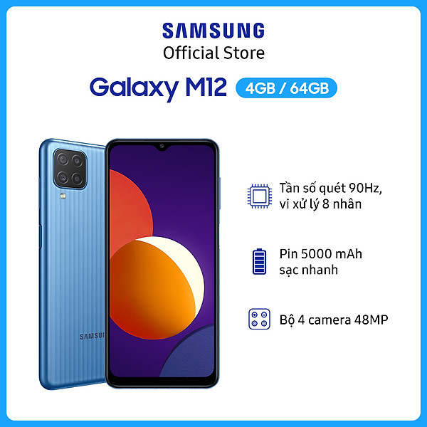Điện Thoại Samsung Galaxy M12 (4GB/64GB) – Hàng Chính Hãng