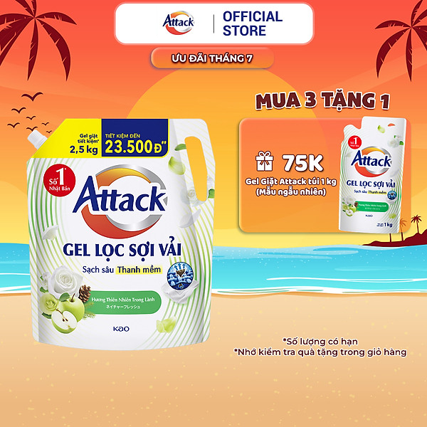 Gel Giặt Attack Hương Thiên Nhiên Trong Lành Túi 2.5Kg