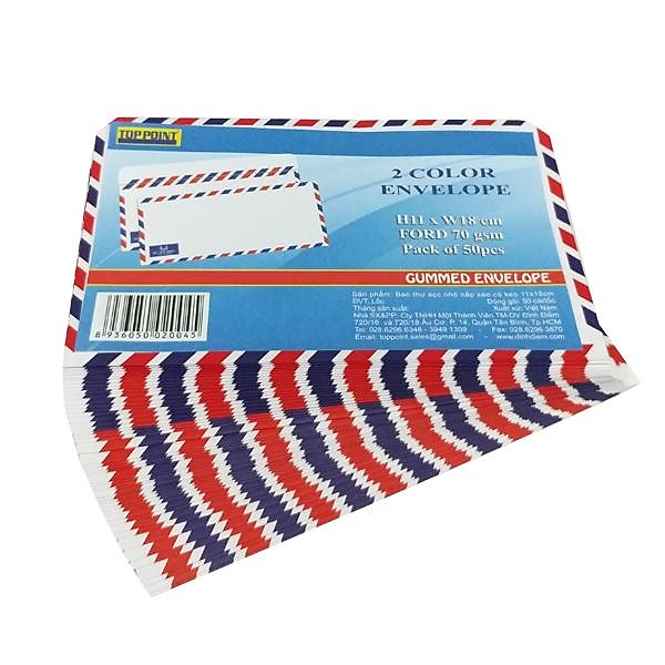 Bao Thư Sọc Nhỏ Nắp Xéo Có Keo (50 Cái/Lốc)