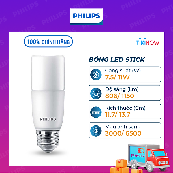 Bóng đèn Philips LED Stick, bảo vệ mắt (01 bóng)
