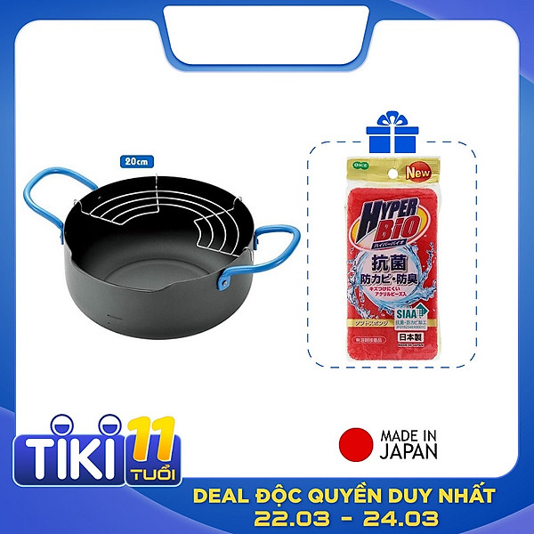 Bộ Nồi Chiên Dầu Đáy Từ 3 Lớp Chống Dính Cao Cấp Kèm Khay Ráo Dầu Show-A Tặng Mút Rửa Chén Bát