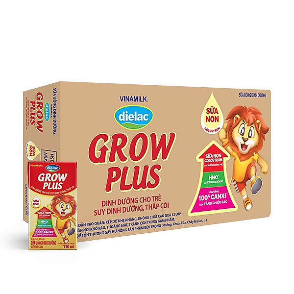 Thùng 48 Hộp Sữa Bột Pha Sẵn Vinamilk Dielac Grow Plus – Đỏ 110Ml