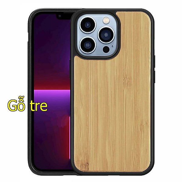 Ốp lưng vân gỗ cho iPhone 14 pro max gỗ thật sang trọng - hàng chính hãng