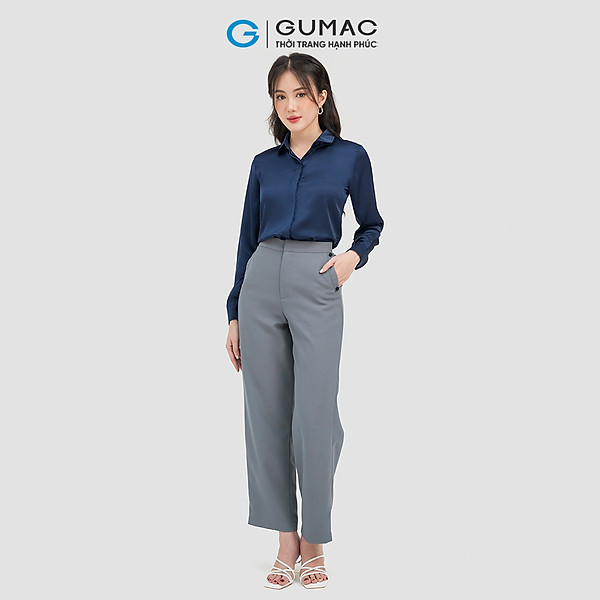 Quần tây nữ Gumac QC07062 công sở dáng suông túi nẹp lịch sự