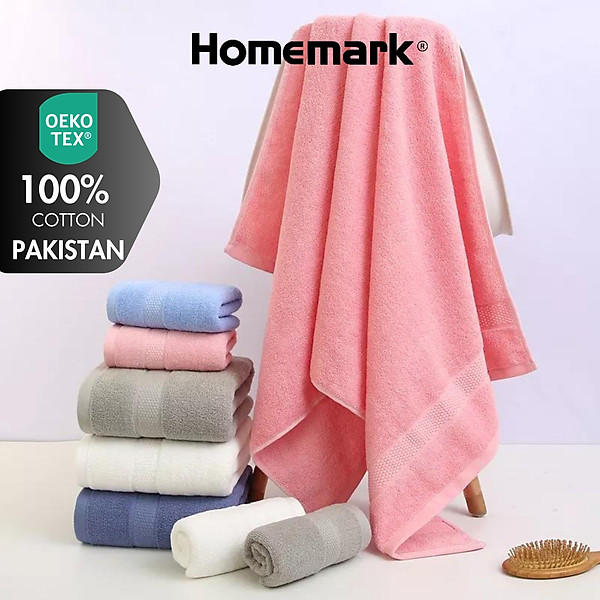 Khăn Tắm 100% Cotton Cao Cấp Homemark - Siêu Mềm Mại, Thấm Hút, Dùng Cho Mặt, Gội Đầu, Gym, Thể Thao