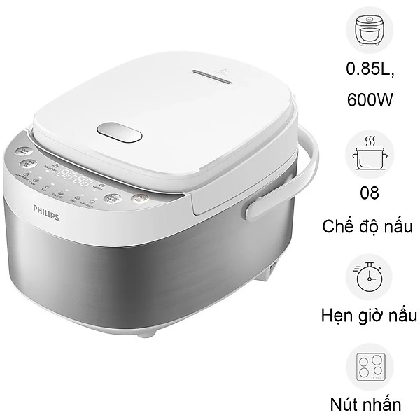 Nồi Cơm Điện Tử Mini Philips HD3170/66 - 600W - 0.85 Lít - Hàng Chính Hãng