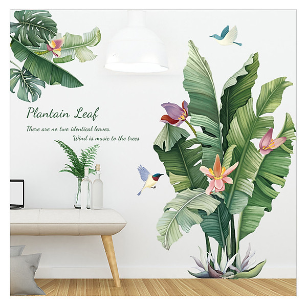Sticker Giấy Dán Tường Decal Dán tường Mẫu Hoa Lá Cực Xinh ZH019