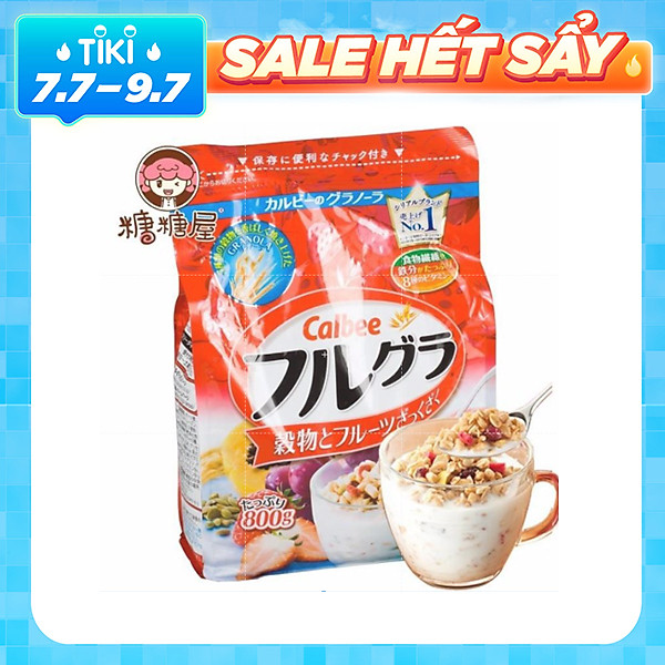 Ngũ cốc hoa quả Calbee Furugura Nhật Bản gói 800g