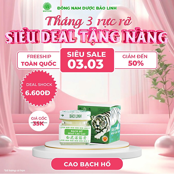 Cao Xoa Bóp Bạch Hổ Hoạt Lạc Cao BẢO LINH 20gram - Giảm nhức mỏi xương khớp, giảm đau lưng, cổ vai gáy, thần kinh toạ