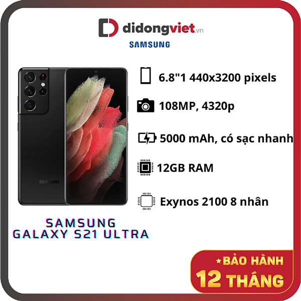 Điện Thoại Samsung Galaxy S21 Ultra 5G (12GB/128GB) –  Hàng Chính Hãng