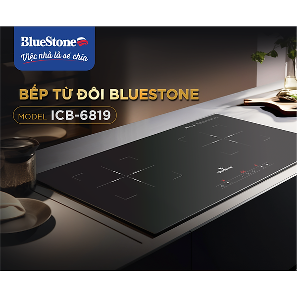 Bếp Từ Đôi BlueStone ICB-6819 4000W - Miễn phí lắp đặt, cắt đá HCM, HN, Đồng Nai, Bình Dương - Bảo hành 2 năm