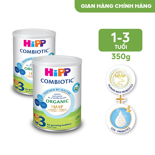 Combo 2 Lon Sữa Bột Công Thức Hipp 3 Organic Combiotic 350G 2 Lon X 350G