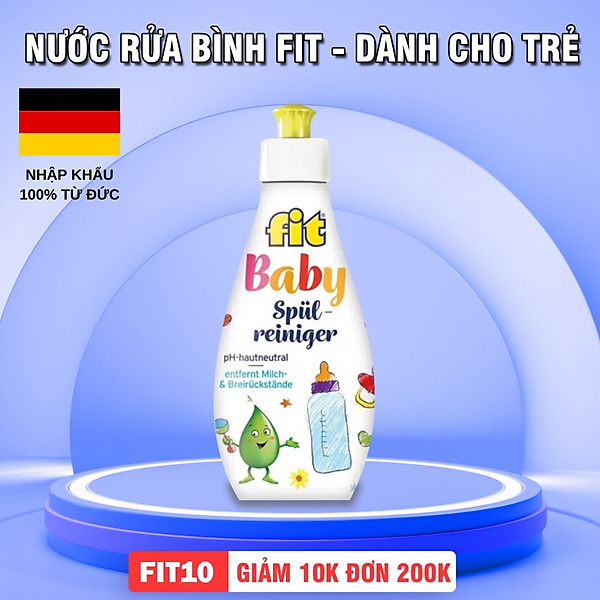 Nước rửa bình sữa FIT Baby dung tích 400ml, nước rửa bình sữa tốt nhất cho bé yêu