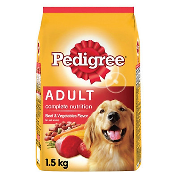 Đồ Ăn Cho Chó Vị Thịt Bò Và Các Loại Rau Củ Pedigree Dạng Túi 1.5kg