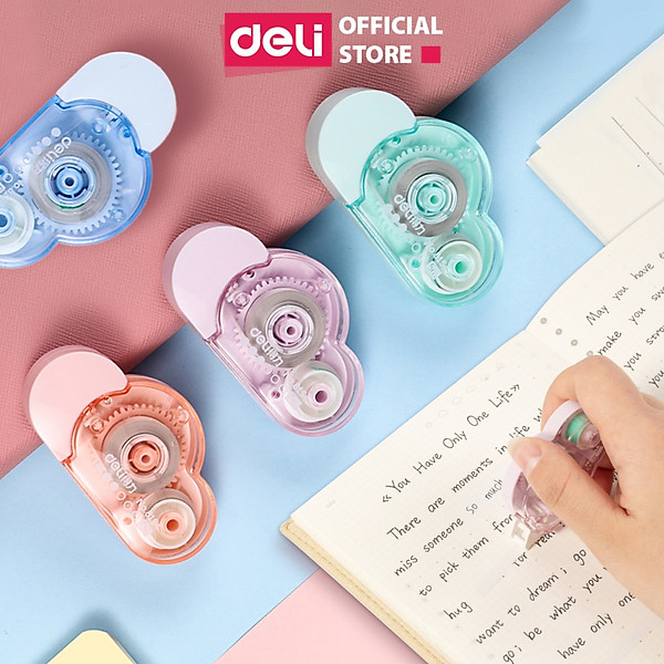 Bút Xóa Băng Kéo Đám Mây 5M Deli Paste Xinh Xắn - Xóa Sạch Phủ Kín Khô Nhanh Có Thể Viết Đè Lên Học Sinh Văn Phòng