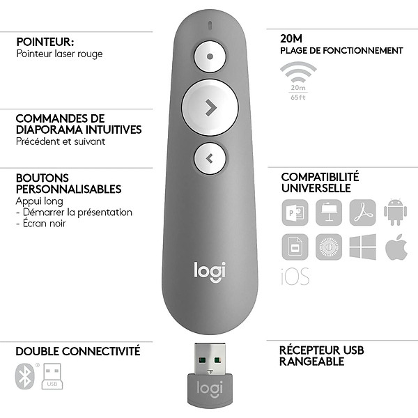 Thiết bị trình chiếu Logitech R500S - Hàng Chính Hãng