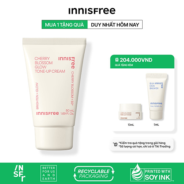 Kem dưỡng ẩm sáng da hoa anh đào đảo Jeju innisfree Cherry Blossom Tone Up Cream 50ml