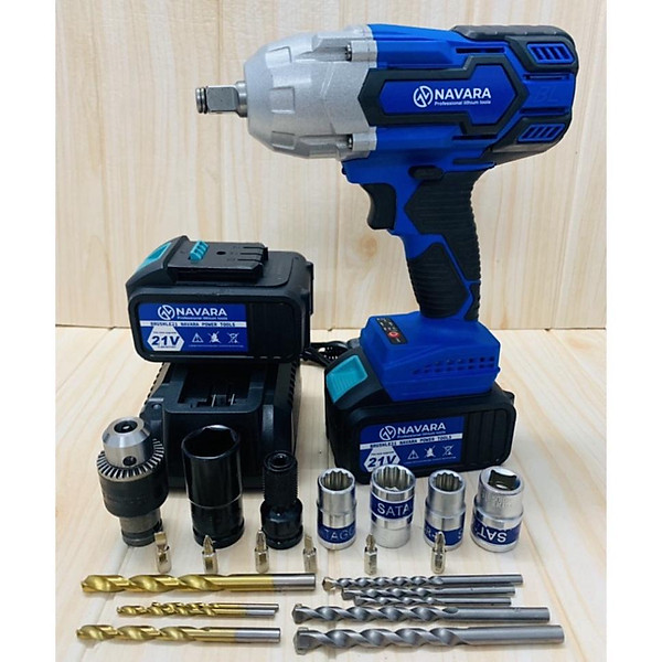 Máy siết bulong ( lực siết khủng 880nm) – tặng kèm bộ phụ kiện 23 chi tiết cao cấp