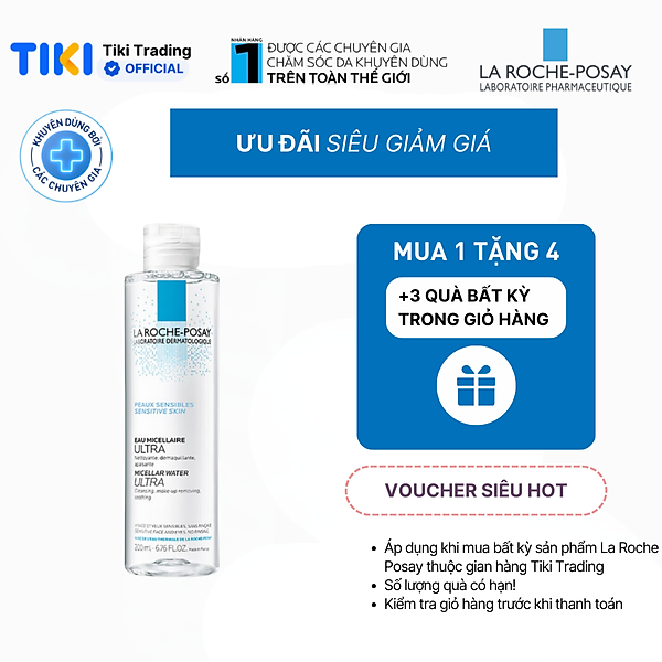 Nước tẩy trang và làm sạch sâu cho da nhạy cảm La Roche-Posay Micellar Water Ultra Sensitive Skin 200ml