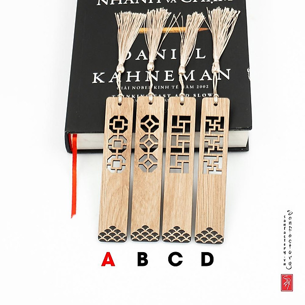 Bookmarks SAN-BM01: Thẻ đánh dấu sách bằng gỗ phong cách cổ điển vintage