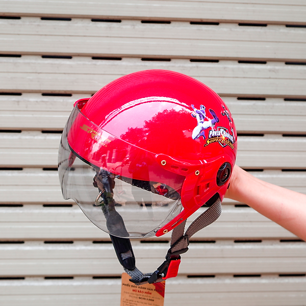 Mũ bảo hiểm cho bé SRT Tem Siêu Nhân Đỏ – Nón bảo hiểm trẻ em từ 3 đến 8 tuổi hover